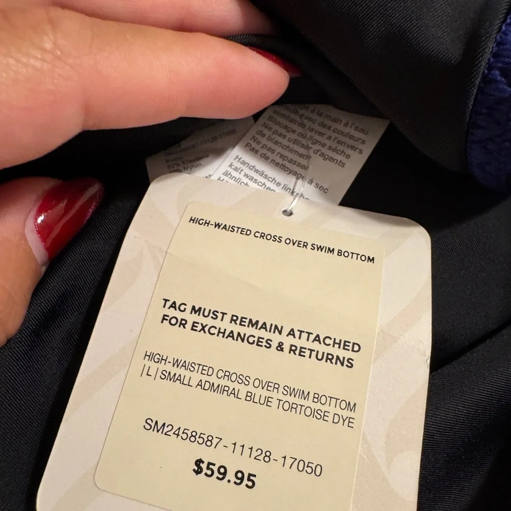 - Fabletics High-Waisted Cross Over Swim Bottom Sz Large
